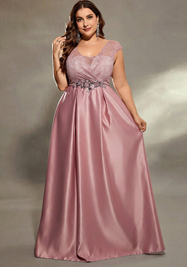 Plus Size Women Solid Sexy Party Maxi Dress
