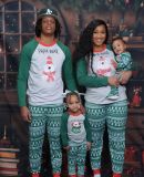 Women Christmas Letter Print Family Wear Long-Sleeved Pajamas Two-Piece Set