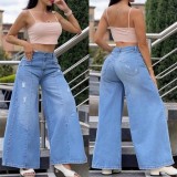Women American Denim Wide-Leg Pants