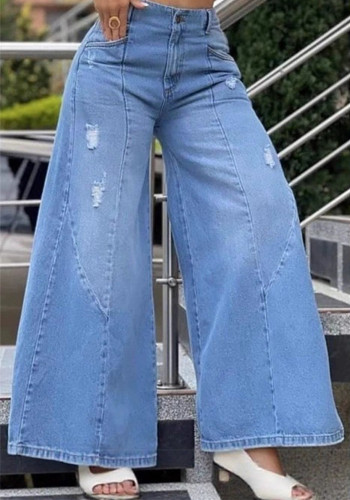 Women American Denim Wide-Leg Pants