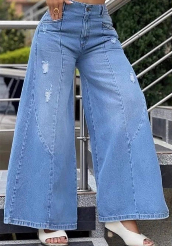 Women American Denim Wide-Leg Pants