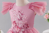 Girls' Mesh Sequin Train Princess Dress