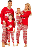 Women Christmas Reindeer Print Family Wear Long-Sleeved Pajamas Two-Piece Set