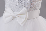 Girls' Double Layer Mesh Bow Dress