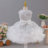Girls' Christmas Princess Dress Wedding Dress Sequined Mesh Cake Puffy Dress