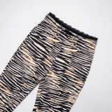 Women Autumn/Winter Lace Print Basic Stretchy Casual Pant
