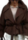 Women Spring Solid Tie-Up Jacket