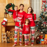 Women Christmas Reindeer Print Family Wear Long-Sleeved Pajamas Two-Piece Set