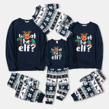 Women Christmas Letter Print Family Wear Long-Sleeved Pajamas Two-Piece Set