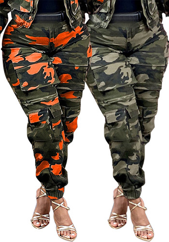 Women Autumn Streetchy Camouflage Cargo Pant