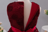 Girls' Christmas Princess Dress Wedding Dress Sequined Mesh Cake Puffy Dress