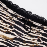 Women Autumn/Winter Lace Print Basic Stretchy Casual Pant