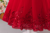 Girls' Red Summer Puffy Tulle Princess Dress
