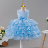 Girls Sequined Puffy Mesh Cake Princess Dress