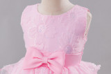 Girls Sequined Puffy Mesh Cake Princess Dress