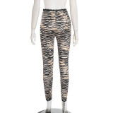 Women Autumn/Winter Lace Print Basic Stretchy Casual Pant