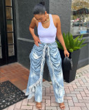 Women Patchwork Denim Pant