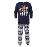 Women Christmas Letter Print Family Wear Long-Sleeved Pajamas Two-Piece Set