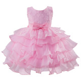 Girls Sequined Puffy Mesh Cake Princess Dress