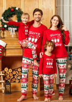 Women Christmas Reindeer Print Family Wear Long-Sleeved Pajamas Two-Piece Set