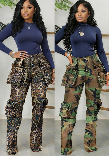 Women Multi-Pocket Camouflage Cargo Pant