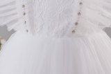 Girls' Red Summer Puffy Tulle Princess Dress