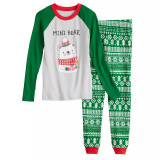 Women Christmas Letter Print Family Wear Long-Sleeved Pajamas Two-Piece Set