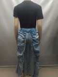 Women Patchwork Denim Pant