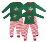 Family Christmas Letter Print Stripe Long Sleeve Pajamas Matching Set Homewear