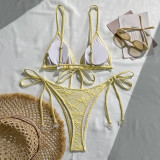 Women's Swimwear Fashion Sexy Halter Neck Tie Bikini Set Two-Piece Set