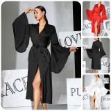 Plus Size Sexy Bell Bottom Sleeve Robe