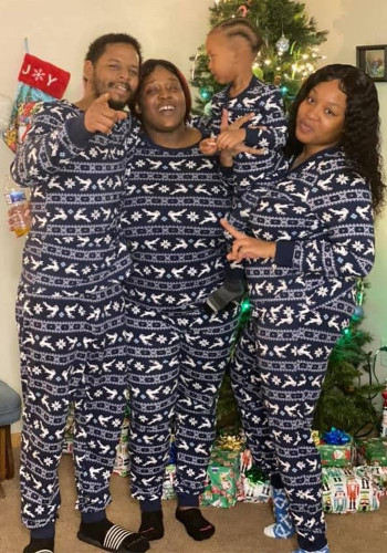 Family Christmas Letter Print Pajamas Matching Set Homewear
