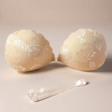 Women's Thin Breathable Invisible Strap Shell Shape Push-Up Lace Bra Nipple Covers