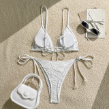 Women's Swimwear Fashion Sexy Halter Neck Tie Bikini Set Two-Piece Set