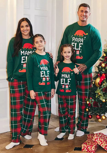 Family Christmas Print Long Sleeve Pajamas Matching Set Homewear