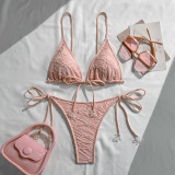 Women's Swimwear Fashion Sexy Halter Neck Tie Bikini Set Two-Piece Set