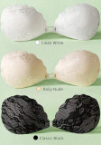 Women's Thin Breathable Invisible Strap Shell Shape Push-Up Lace Bra Nipple Covers