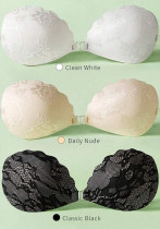 Women's Thin Breathable Invisible Strap Shell Shape Push-Up Lace Bra Nipple Covers