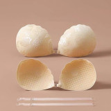 Women's Thin Breathable Invisible Strap Shell Shape Push-Up Lace Bra Nipple Covers