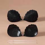 Women's Thin Breathable Invisible Strap Shell Shape Push-Up Lace Bra Nipple Covers