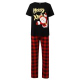 Family Christmas Short Sleeve Santa Claus Print Pajamas Matching Set