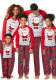 Family Christmas Santa Claus Print Plaid Long Sleeve Pajamas Matching Set Homewear