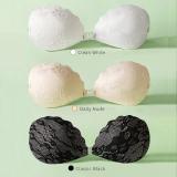 Women's Thin Breathable Invisible Strap Shell Shape Push-Up Lace Bra Nipple Covers