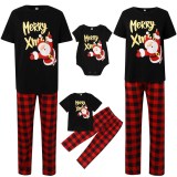 Family Christmas Short Sleeve Santa Claus Print Pajamas Matching Set