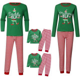 Family Christmas Letter Print Stripe Long Sleeve Pajamas Matching Set Homewear