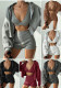Women's Autumn Sport Casual Cropped Tank Top Zip Hoodie Shorts Three-Piece Set