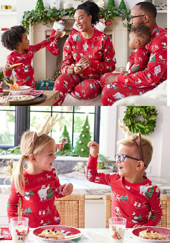 Family Christmas Letter Print Pajamas Matching Set Homewear