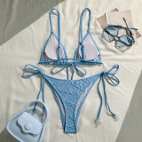 Women's Swimwear Fashion Sexy Halter Neck Tie Bikini Set Two-Piece Set
