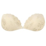 Women's Thin Breathable Invisible Strap Shell Shape Push-Up Lace Bra Nipple Covers