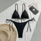 Women's Swimwear Fashion Sexy Halter Neck Tie Bikini Set Two-Piece Set